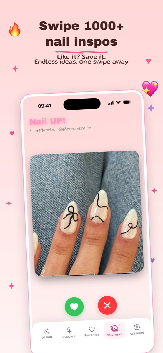 NailUP nail inspo feed: swiping trending manicure photos like or pass